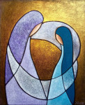 De oankundiging  olie / doek  50 x 60 cm