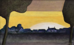 Brânburren  olie / paneel  30 x 60 cm